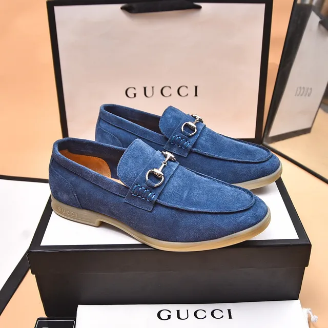 Gucci Horsebit 1955 Mocassins en Daim Bleu 4