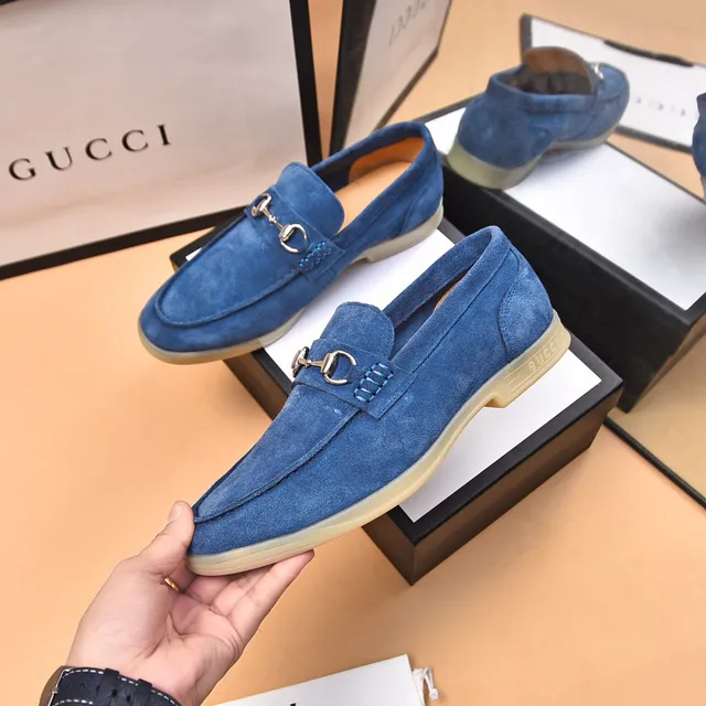 Gucci Horsebit 1955 Mocassins en Daim Bleu 5