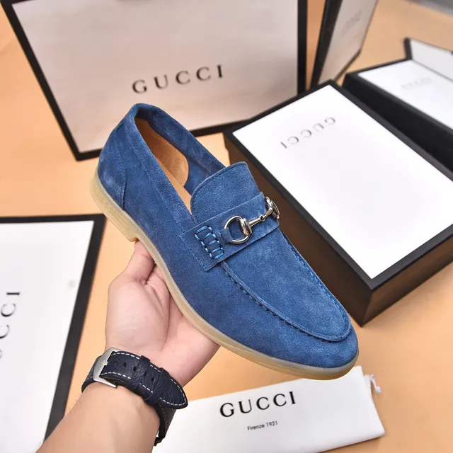Gucci Horsebit 1955 Mocassins en Daim Bleu 6
