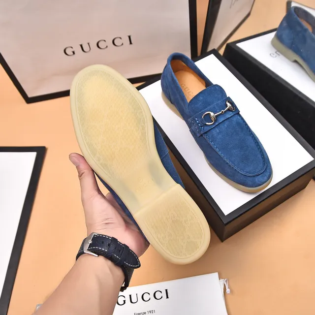 Gucci Horsebit 1955 Mocassins en Daim Bleu 7