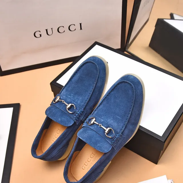 Gucci Horsebit 1955 Mocassins en Daim Bleu 8