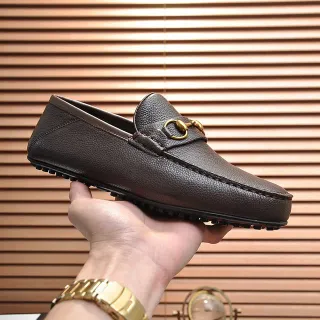 Gucci Horsebit 1955 棕色磨砂皮乐福鞋