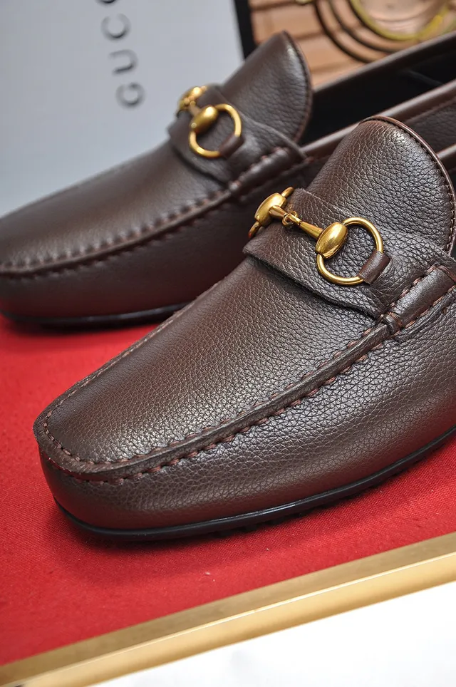 Gucci Horsebit 1955 Brown Pebbled Leather Loafer 3