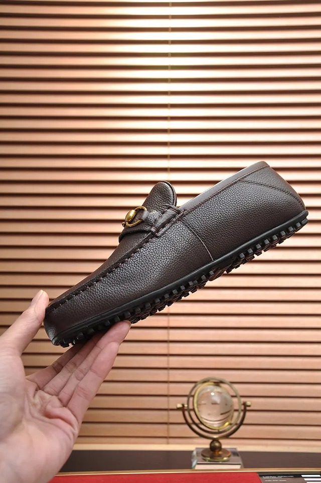 Gucci Horsebit 1955 Brown Pebbled Leather Loafer 6