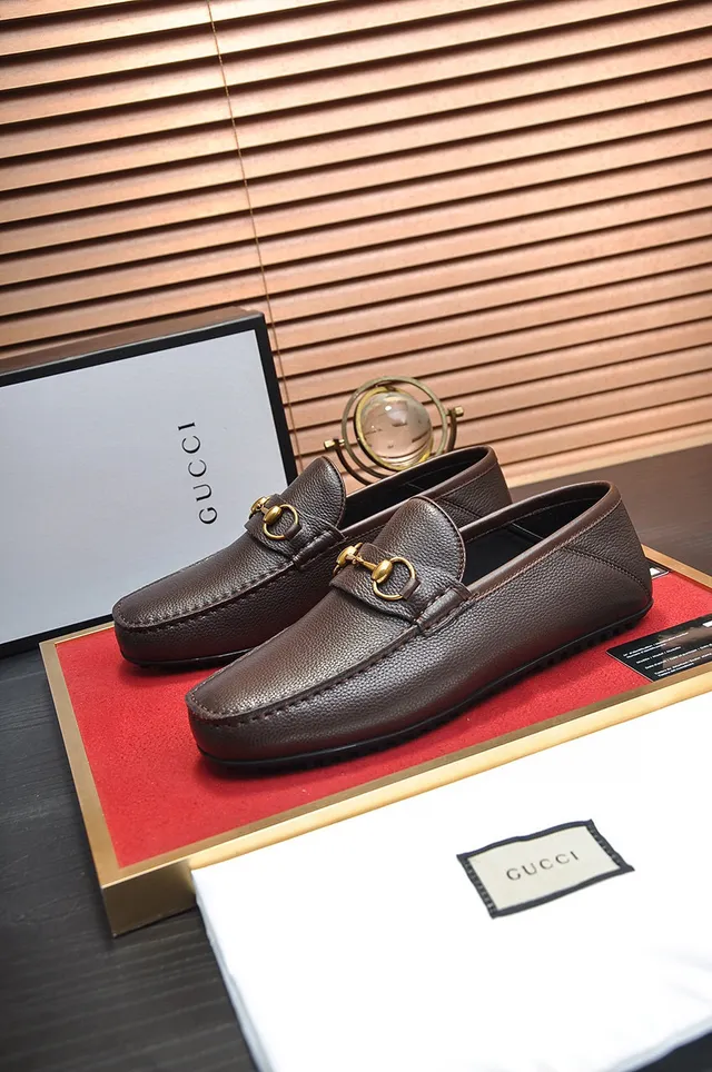 Gucci Horsebit 1955 Brown Pebbled Leather Loafer 7