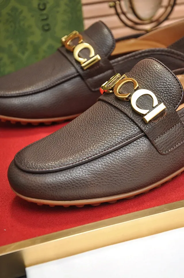 Gucci Horsebit 1955 Brown Pebbled Leather Loafers 4