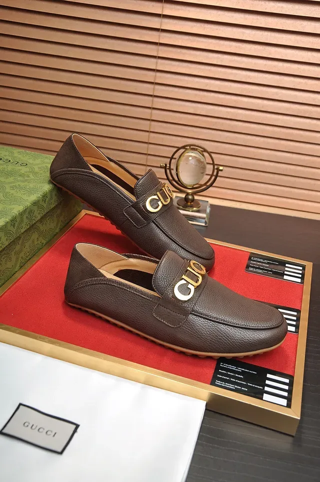 Gucci Horsebit 1955 Brown Pebbled Leather Loafers 5