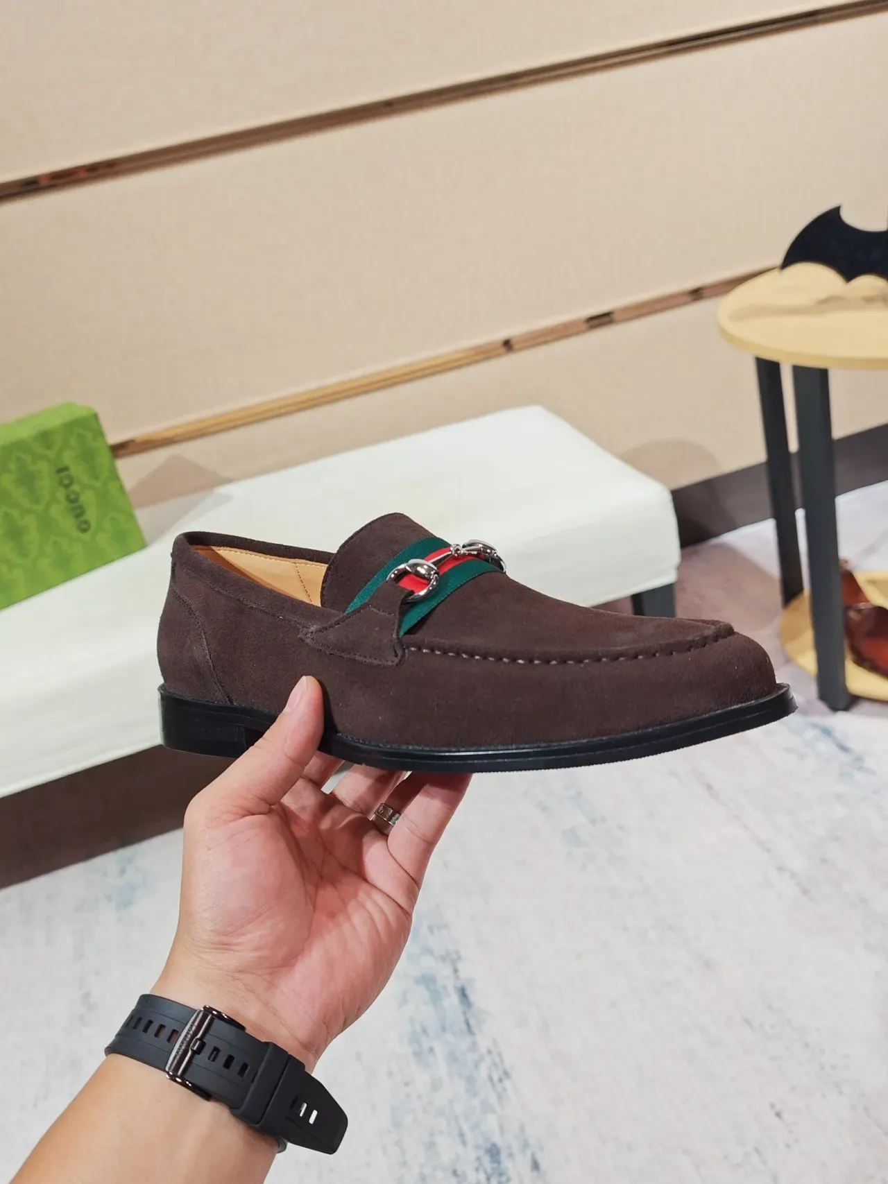 Gucci Horsebit 1955 Brown Suede Loafers 4