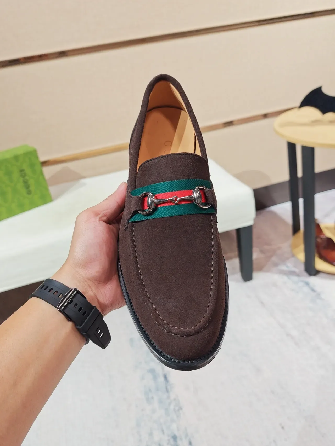 Gucci Horsebit 1955 Brown Suede Loafers 5