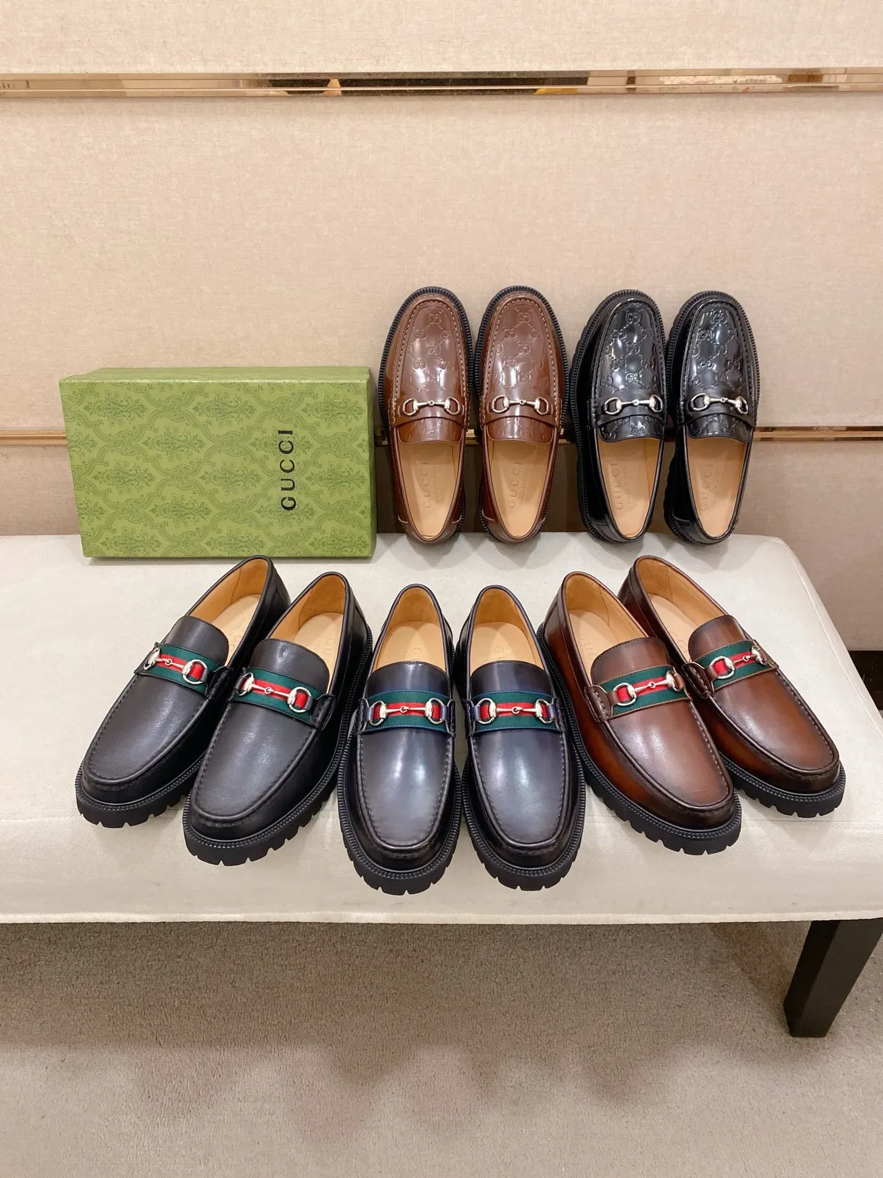 Gucci Horsebit 1955 Loafer Black Patent Leather Lug Sole Loafers 2
