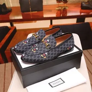 Gucci Horsebit 1955 Loafer Navy GG Monogram Disney Character Loafers