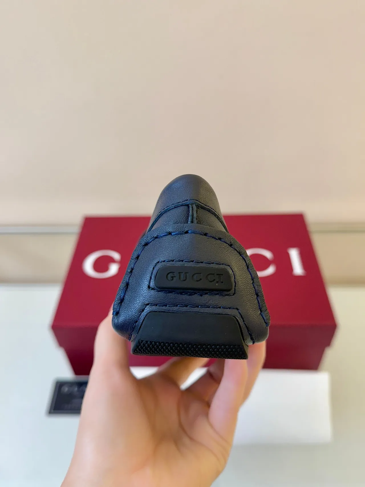 Gucci Horsebit 1955 Mocassins en Cuir Bleu Marine 4