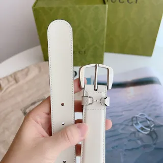 Gucci Horsebit 1955 Off-White Crystal-Embellished Leather Belt