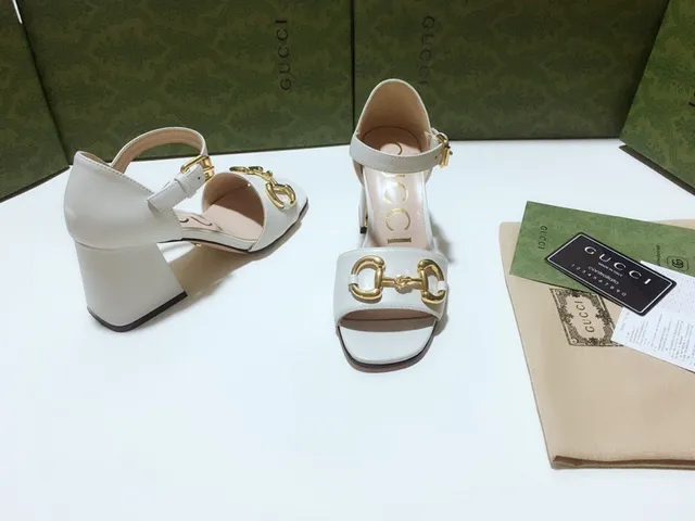 Gucci Horsebit 1955 White Leather Gladiator Sandals 2