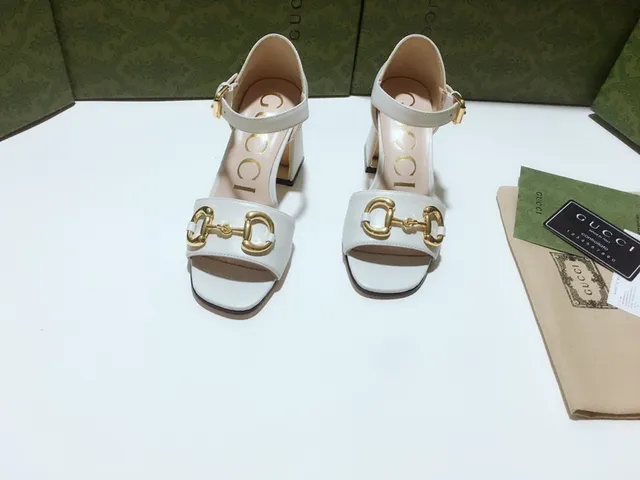 Gucci Horsebit 1955 White Leather Gladiator Sandals 3