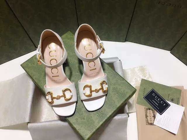 Gucci Horsebit 1955 White Leather Gladiator Sandals 6