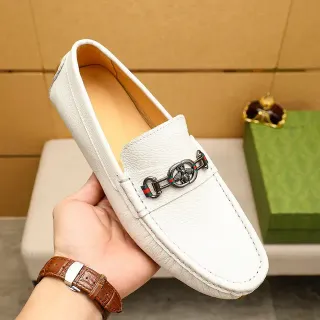Gucci Horsebit 1955 सफेद चिकनी चमड़ी लोफर