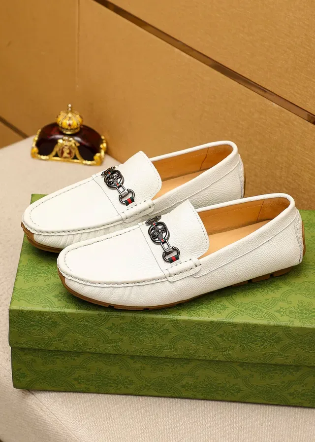 Gucci Horsebit 1955 White Pebbled Leather Loafer 4