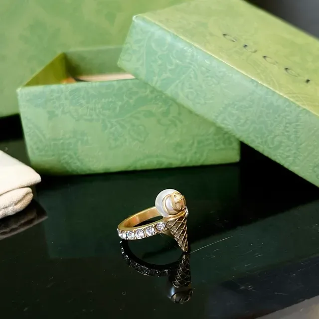 Gucci Ice Cream Cone Pearl and Crystal Ring 4