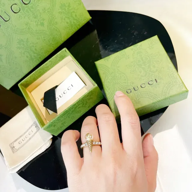 Gucci Ice Cream Cone Pearl and Crystal Ring 8