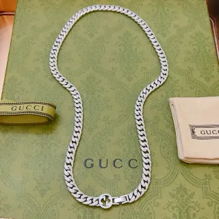 Gucci Icon Chain 项链 Pavé Silver-Tone Curb Link 项链