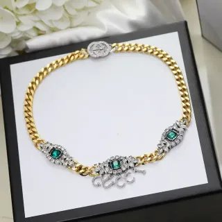 Gucci Iconic Floral Emerald and Diamond Necklace