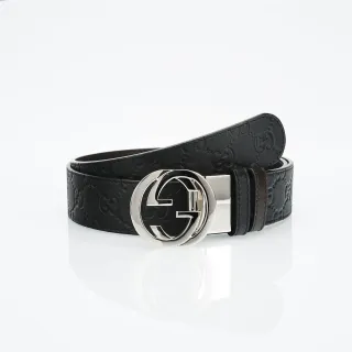 Gucci Interlocking G Belt Black Leather Belt