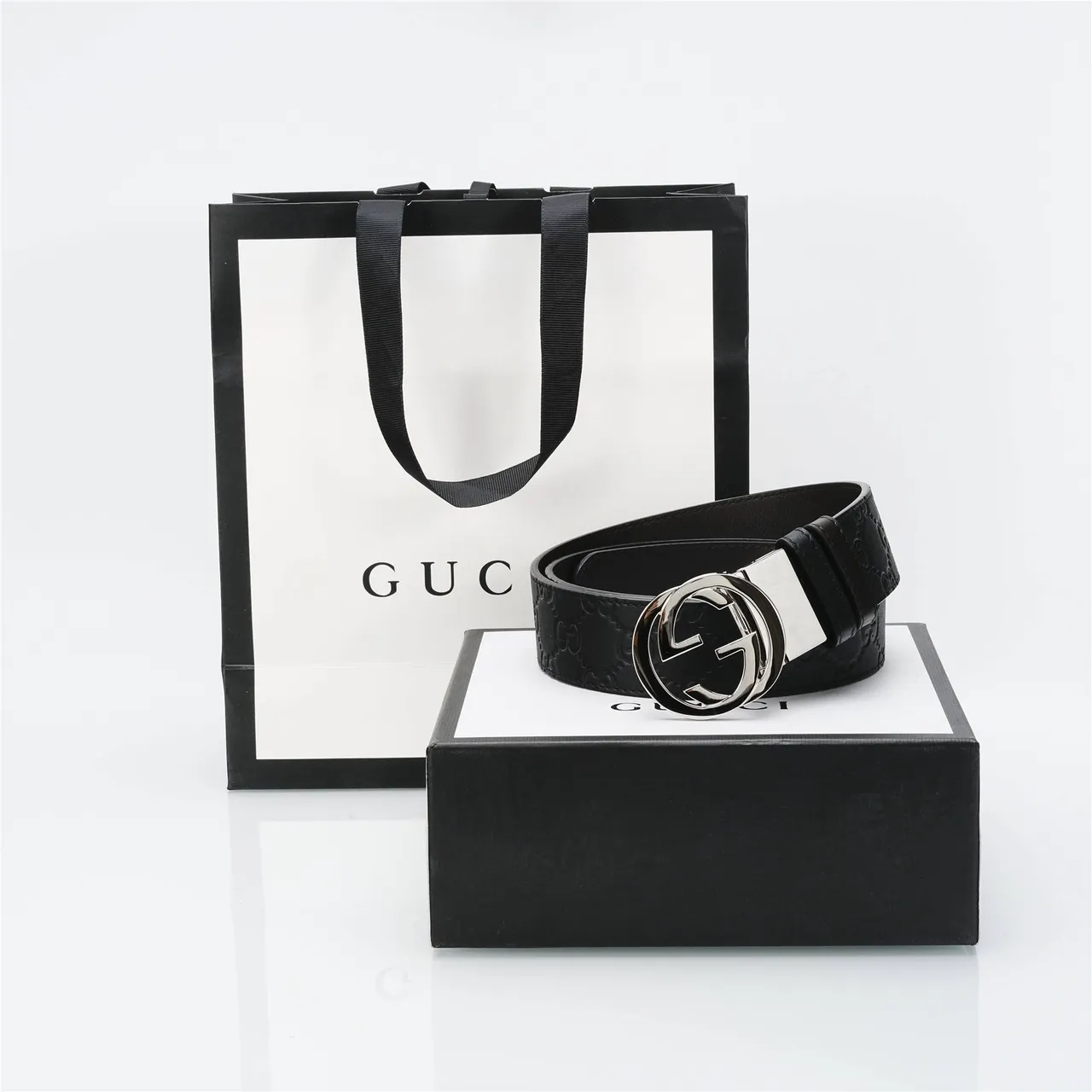 Gucci Interlocking G Belt Black Leather Belt 5