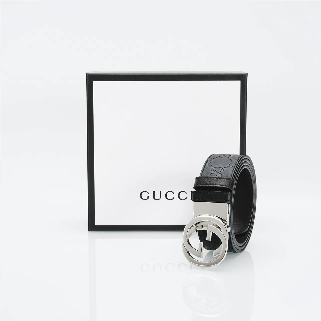Gucci Interlocking G Belt Black Leather Belt 6