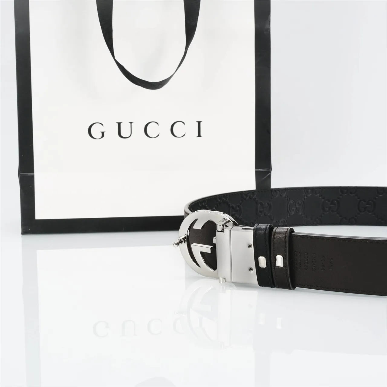 Gucci Interlocking G Belt Black Leather Belt 8