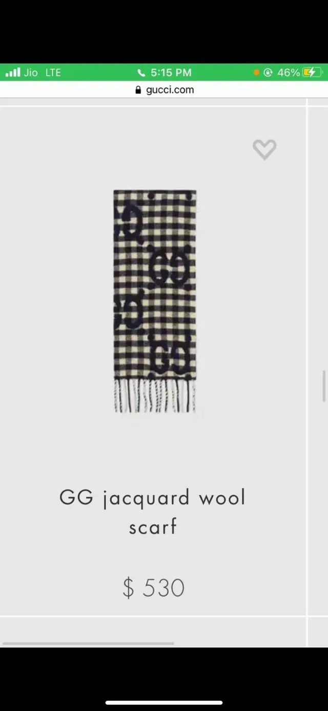 Gucci Interlocking G Checkered Black White Gingham Pattern Monogram Print Scarve 2