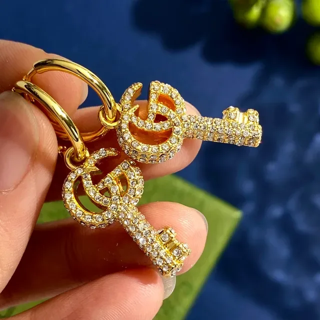 Gucci Key Gold Silver Pendant Earrings 3