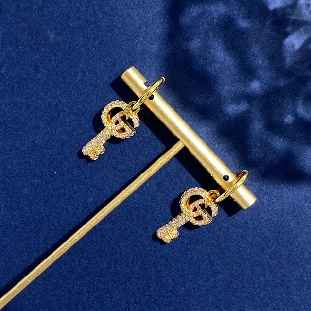 Gucci Key Gold Silver Pendant Earrings 8