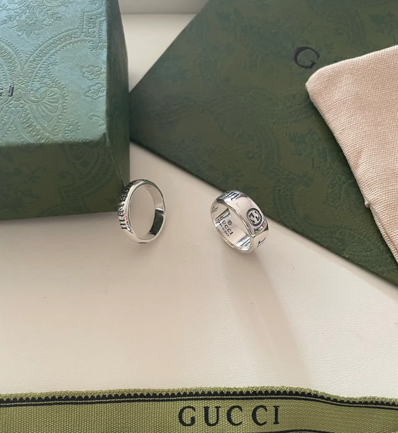 Gucci Maison de Gucci Engraved Sterling Silver Rings 4
