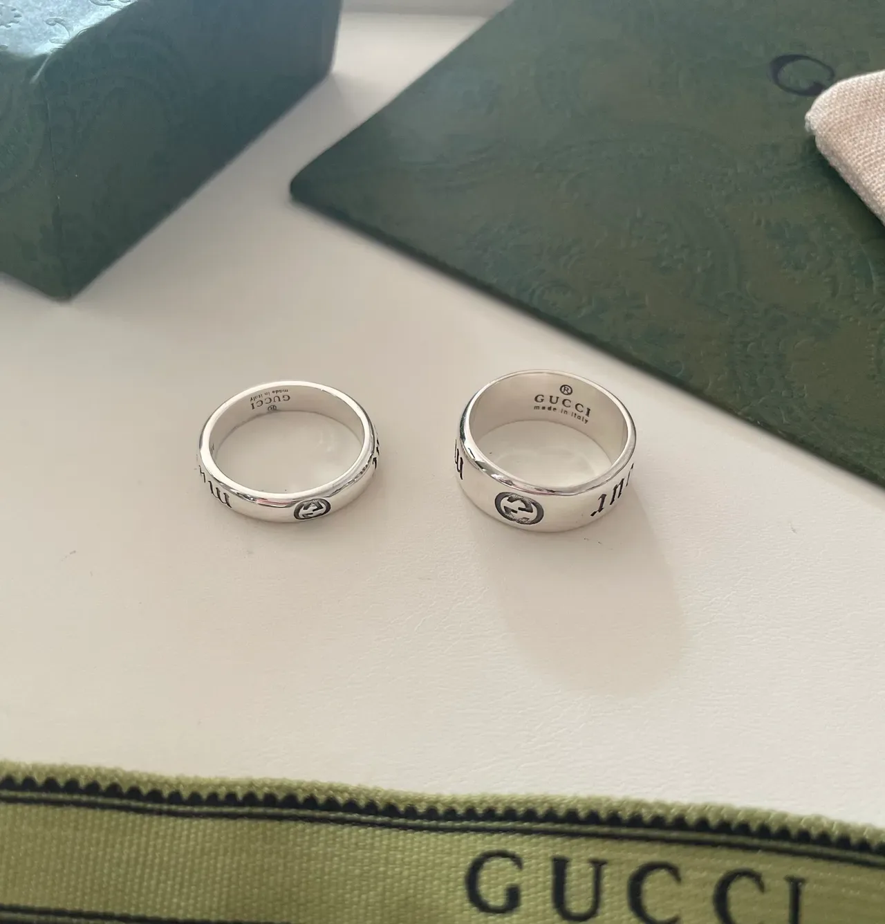 Gucci Maison de Gucci Engraved Sterling Silver Rings 5