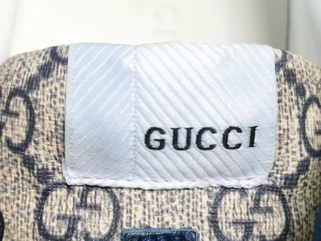 Gucci Navy Beige Platform Sole GG Monogram Canvas Lifestyle Sneakers 3