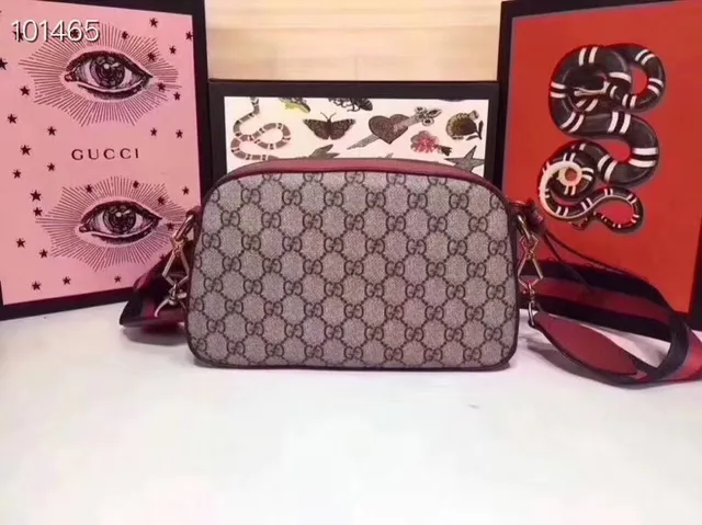 Gucci Ophidia beige bordeaux GG Supreme toile cuir ourlet sac croisé 6