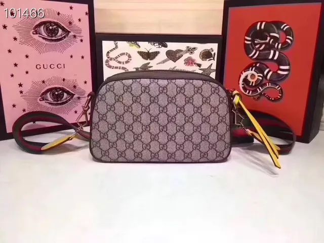 Gucci Ophidia beige bordeaux GG Supreme toile cuir ourlet sac croisé 14