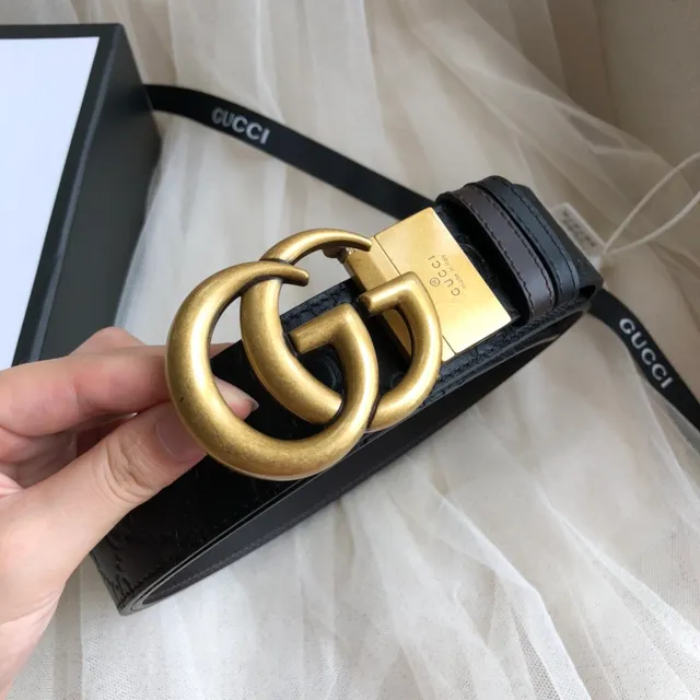 Gucci Ophidia Black Embossed GG Leather Belt 3