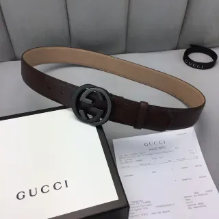 Gucci Ophidia Brown GG-Embossed Leather Belt
