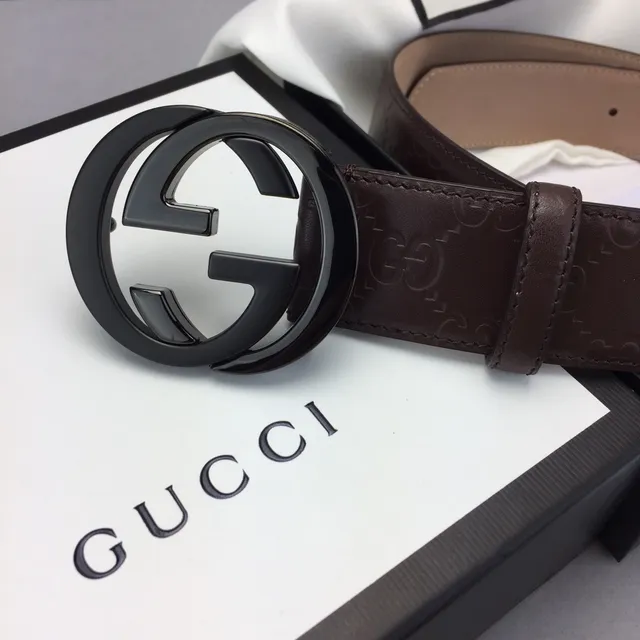 Gucci Ophidia Brown GG-Embossed Leather Belt 3