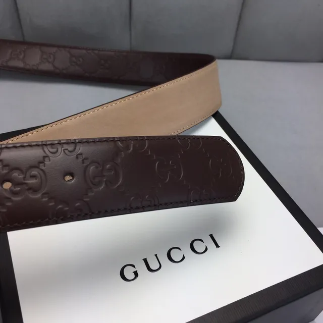 Gucci Ophidia Brown GG-Embossed Leather Belt 7