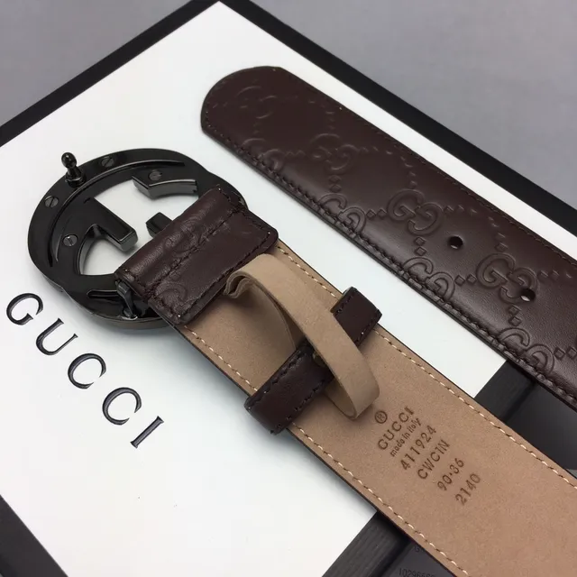 Gucci Ophidia Brown GG-Embossed Leather Belt 8