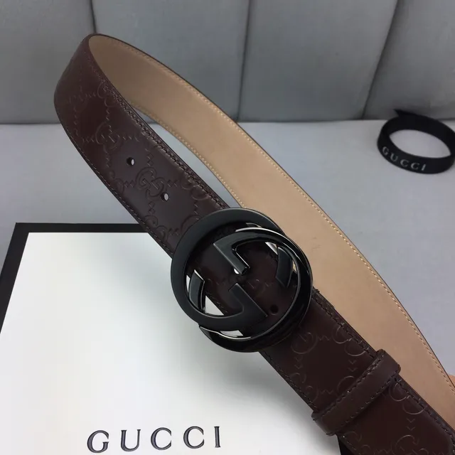 Gucci Ophidia Brown GG-Embossed Leather Belt 9