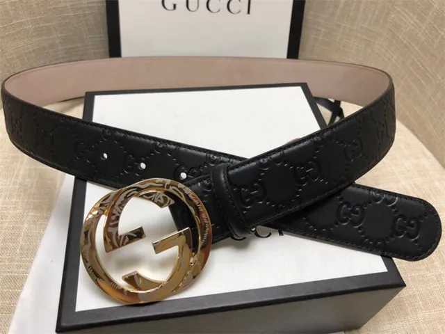 Gucci Ophidia Embossed GG Black Leather Belt 4