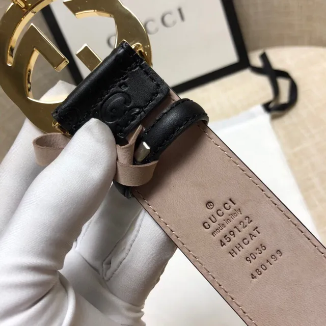 Gucci Ophidia Embossed GG Black Leather Belt 5