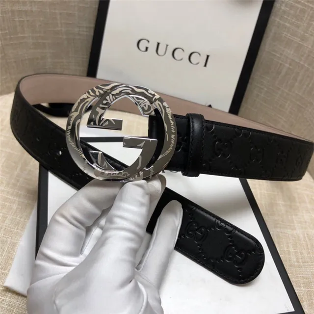 Gucci Ophidia Embossed GG Black Leather Belt 12