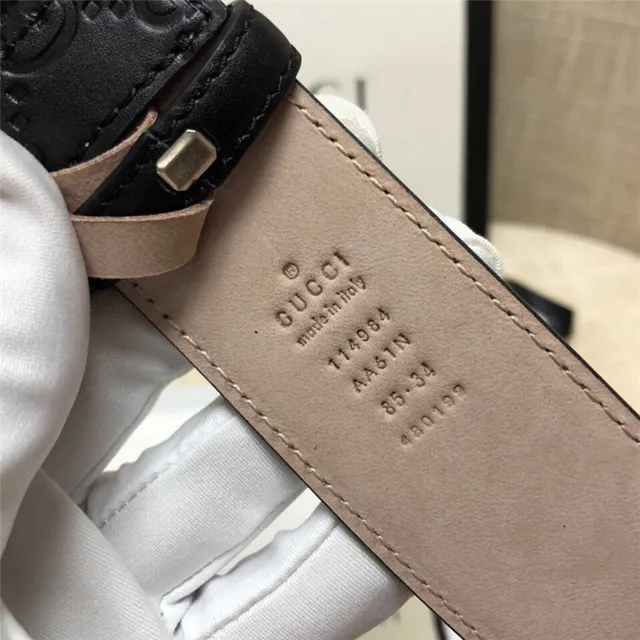 Gucci Ophidia Embossed GG Black Leather Belt 13