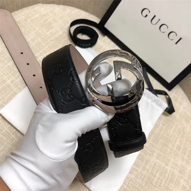 Gucci Ophidia Embossed GG Black Leather Belt 15