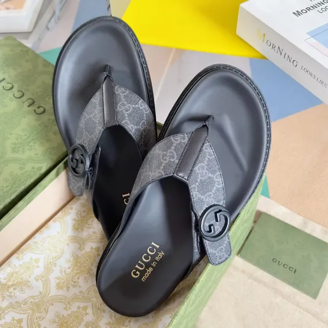 Gucci Ophidia GG Monogram Double-Strap Slide Slippers 5